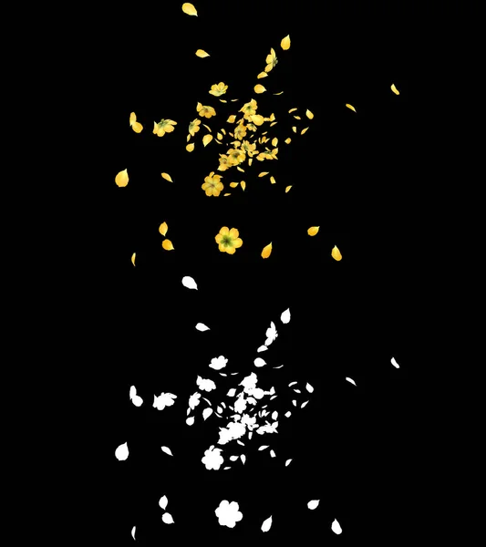 Illustration Eines Gelben Blütenblätterflusses Mit Alpha Schicht — Stockfoto