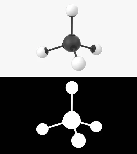 Illustrazione Una Molecola Metano Con Strato Alfa — Foto Stock