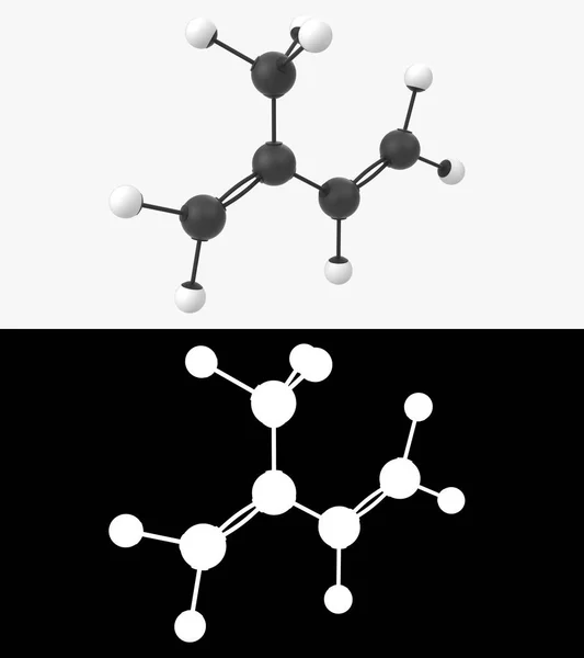 Иллюстрация Молекулы Изопрена Каучука Альфа Слоем — стоковое фото
