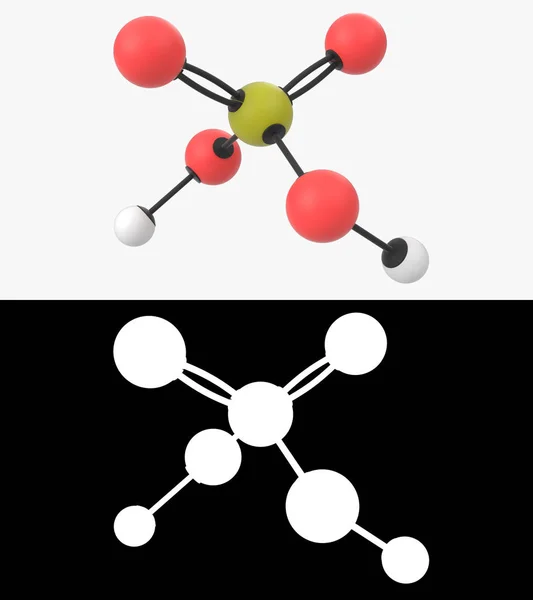 Illustration Svavelsyramolekyl Med Alfaskikt — Stockfoto