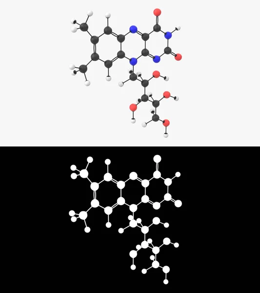 Ilustración Una Molécula Vitamina Con Capa Alfa —  Fotos de Stock