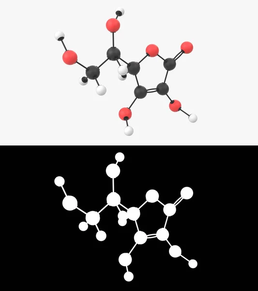 Illustrazione Una Molecola Vitamina Con Strato Alfa — Foto Stock