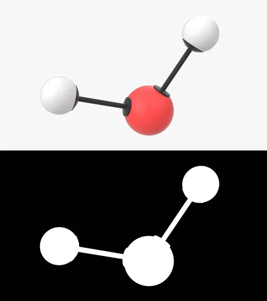 Illustrazione Una Molecola Acqua Con Strato Alfa — Foto Stock