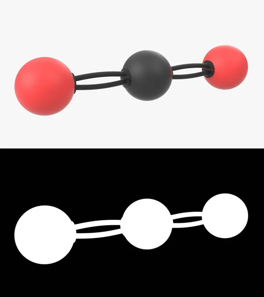 Illustratie Van Een Kooldioxide Molecuul Met Alfa Laag — Stockfoto