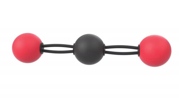 Animación Una Molécula Dióxido Carbono Con Capa Alfa — Vídeo de stock