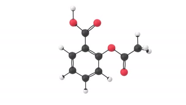 Animering Aspirinmolekyl Med Alfaskikt — Stockvideo