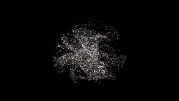 层的水飞溅的3D动画 — 图库视频影像