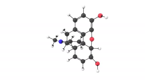 Animazione Una Molecola Morfina Con Strato Alfa — Video Stock