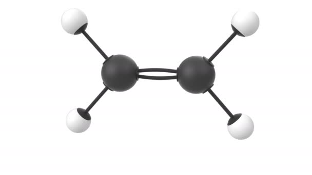 Animación Una Molécula Etileno Con Capa Alfa — Vídeos de Stock