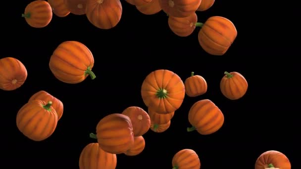 Animatie Van Een Halloween Pompoenstroom Met Alpha Laag — Stockvideo