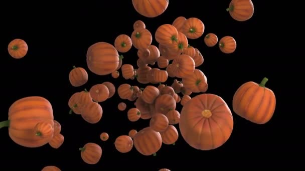 Animazione Flusso Zucca Halloween Con Strato Alfa — Video Stock