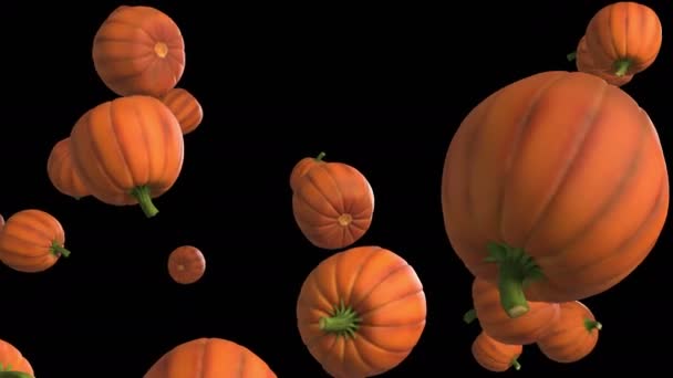 Animación Flujo Calabaza Halloween Con Capa Alfa — Vídeos de Stock