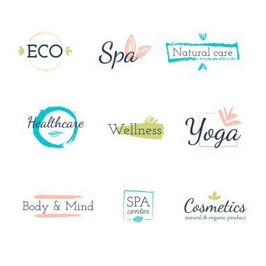 Vektör çizimler ve rozetleri güzellik için