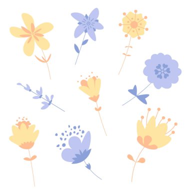 Çiçekler bahar sezonu için kümesi