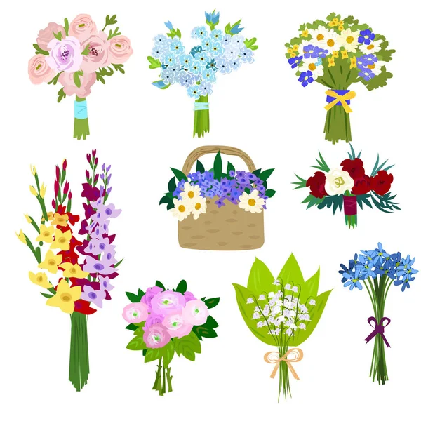 Набор весенних цветов — стоковый вектор