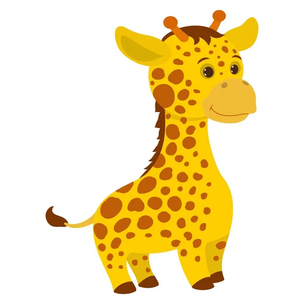Жираф, нарисованный вручную. Естественные цвета. Иллюстрация — стоковый вектор