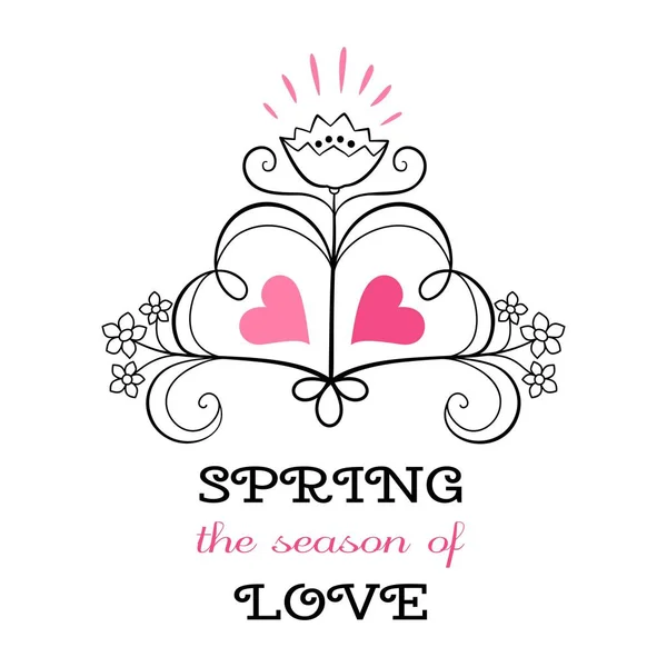 Labels with hand written phrases about spring — Stock Vector