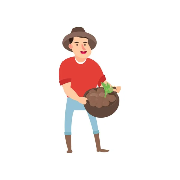 Farmer s növény a kertből. Lapos kivitel mezőgazdasági termelők készlet illusztráció vektor. — Stock Vector