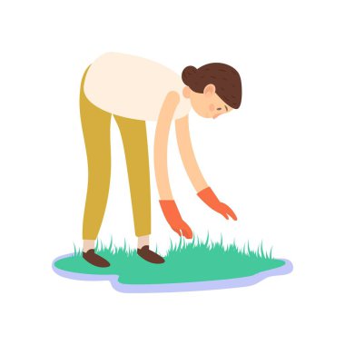 Bahçe ve bitki sebze çiftçi çalışır