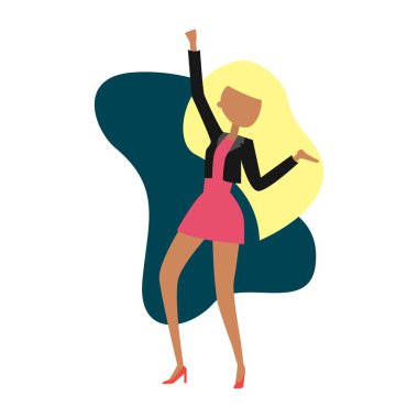 Bir partide eğleniyor ve dans Modern kız