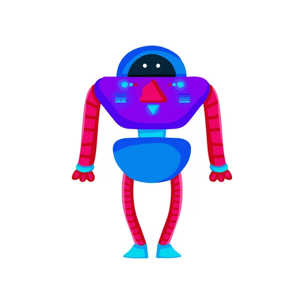 Robot de color vectorial en estilo de dibujos animados. Robot vectorial aislado en un fondo blanco . — Archivo Imágenes Vectoriales