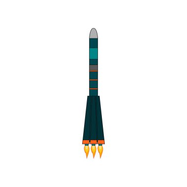 Bir basit uzay gemisi izole vektör çizim çizimi.