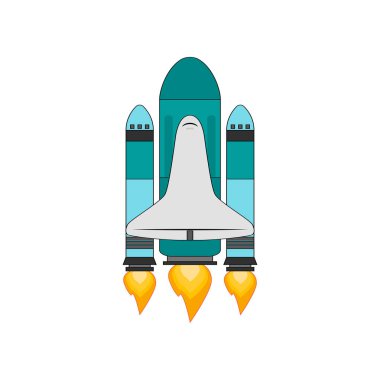 Bir basit uzay gemisi izole vektör çizim çizimi.