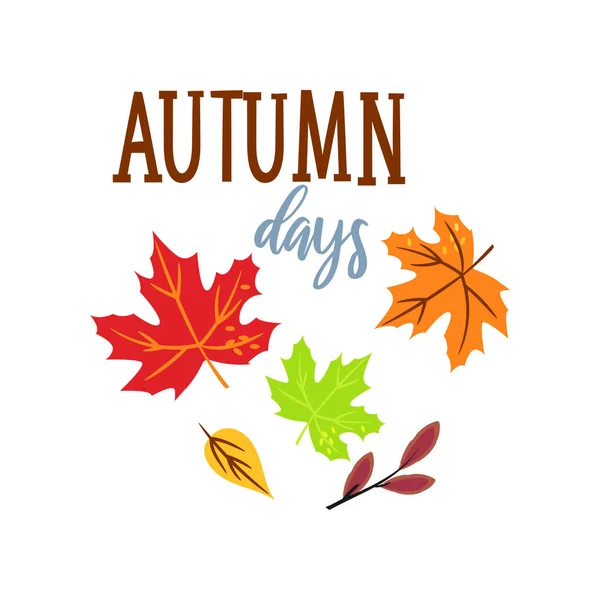 Jesienny czas kolorowe soczyste jesień ikony z liści. — Wektor stockowy