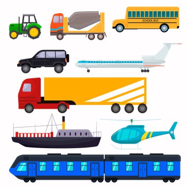 Kentsel ulaşım insanlar farklı malların taşınması için. Makine, helikopter, traktör, Araba, otobüs, tren ve diğerleri.