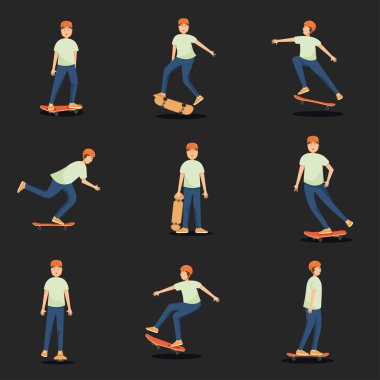 Genç adam bir kask içinde kaymaktadır ve çeşitli karmaşık hileler gerçekleştirir.