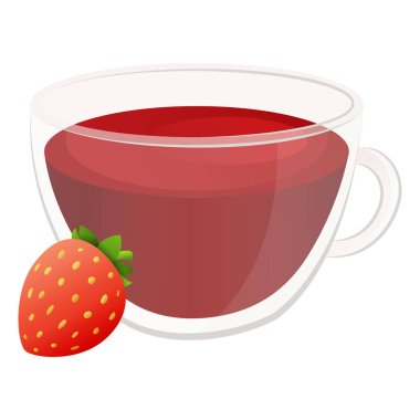 Doğal meyve çay. Berry çay bir şirin şeffaf cam fincan.