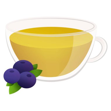 Doğal meyve çay. Berry çay bir şirin şeffaf cam fincan.