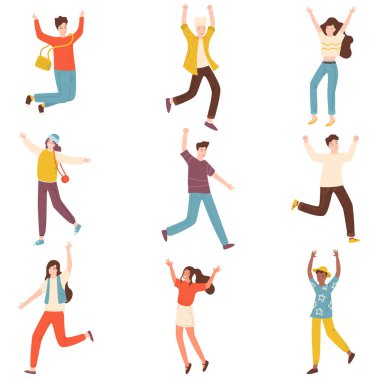 Genç güzel ve ücretsiz moda gençlik giysili atlamak ve mutluluk ile eğlenin.