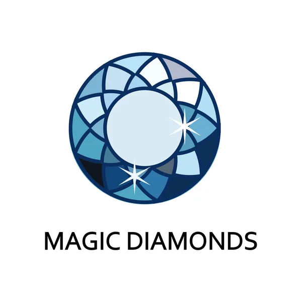 Diamante mágico com belas facetas criadas por processamento especial maximiza seu brilho natural . —  Vetores de Stock