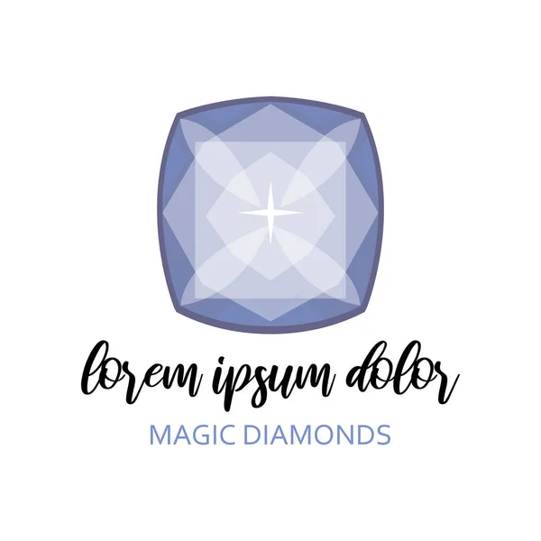 Magische diamant met prachtige facetten gemaakt door speciale verwerking maximaliseert haar natuurlijke glans. — Stockvector