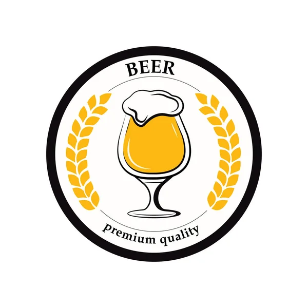 Etichetta deliziosa bevanda di birra schiuma. Etichetta per il menu. Birra artigianale Premium . — Vettoriale Stock