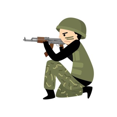 Asker üniforma, sabit hat ve savaş boya mücadele becerileri trenler.