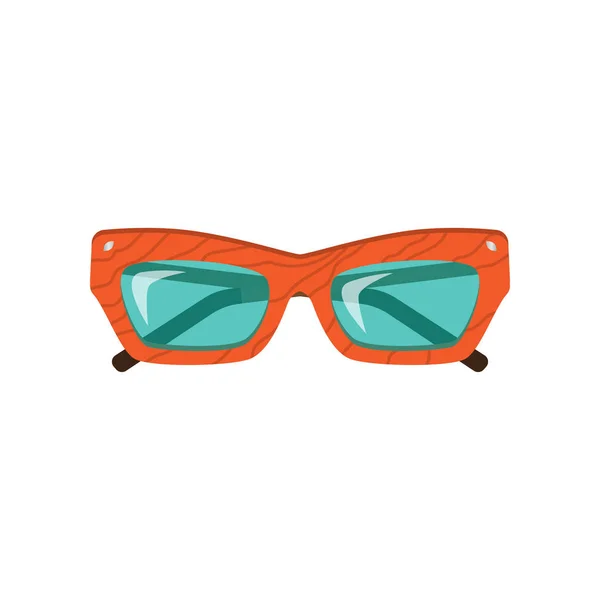 Las gafas frías a la moda juveniles de la forma insólita con los cristales de color y el marco . — Vector de stock