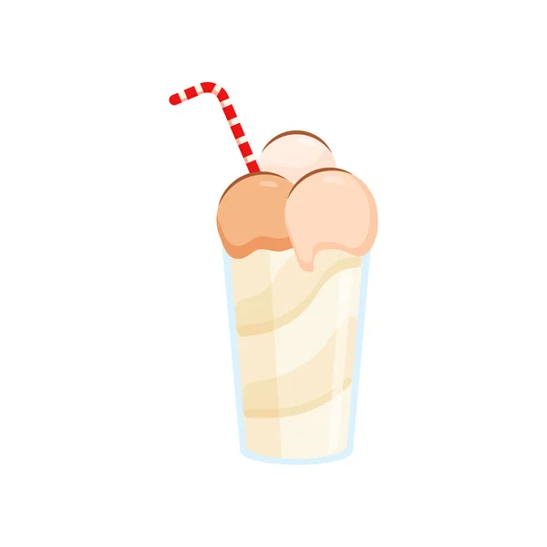 Vackra Milkshake Transparent Glas Gjorda Från Olika Ingredienser Illustration Isolerade — Stock vektor