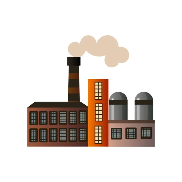 La construction d'une manufacture industrielle. Usine de traitement des matières premières . — Image vectorielle