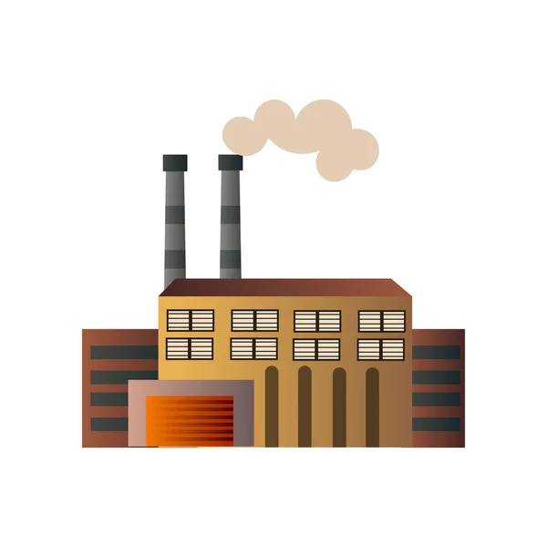 De bouw van een industriële manufactory. Fabriek voor de verwerking van grondstoffen. — Stockvector