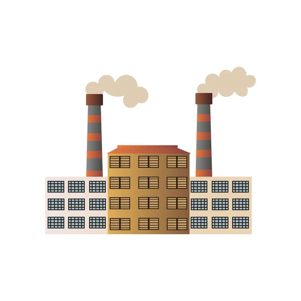 La construction d'une manufacture industrielle. Usine de traitement des matières premières . — Image vectorielle