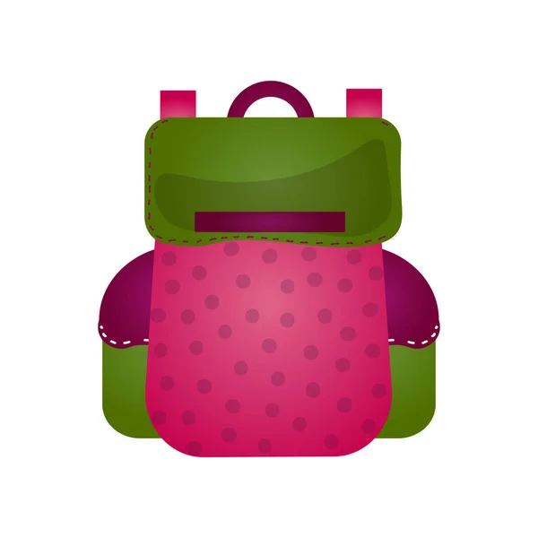 Современный практичный рюкзак с дополнительными карманами просторной формы для модного подростка . — стоковый вектор