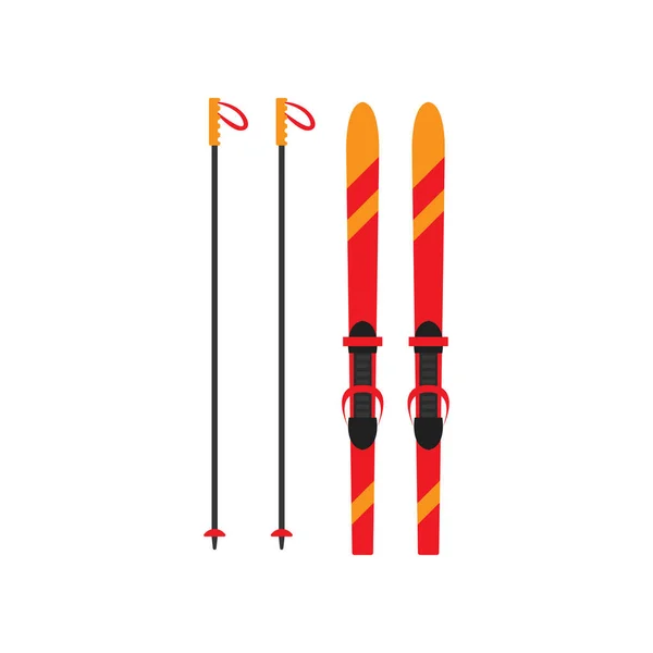 Sciare con i bastoncini è un accessorio invernale per lo sci estremo . — Vettoriale Stock