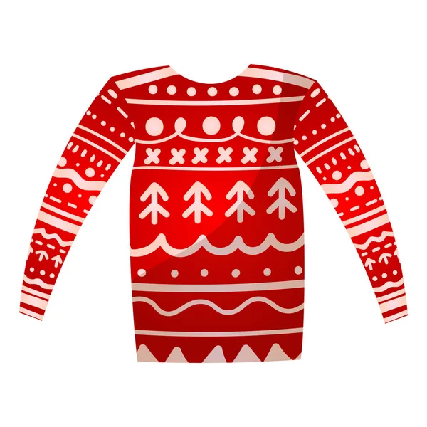 美丽可爱的圣诞毛衣与节日装饰。针织冬季毛衣. — 图库矢量图片