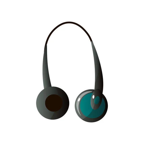Kopfhörer sind ein individuelles Gerät zum persönlichen Hören von Musikkompositionen. — Stockvektor