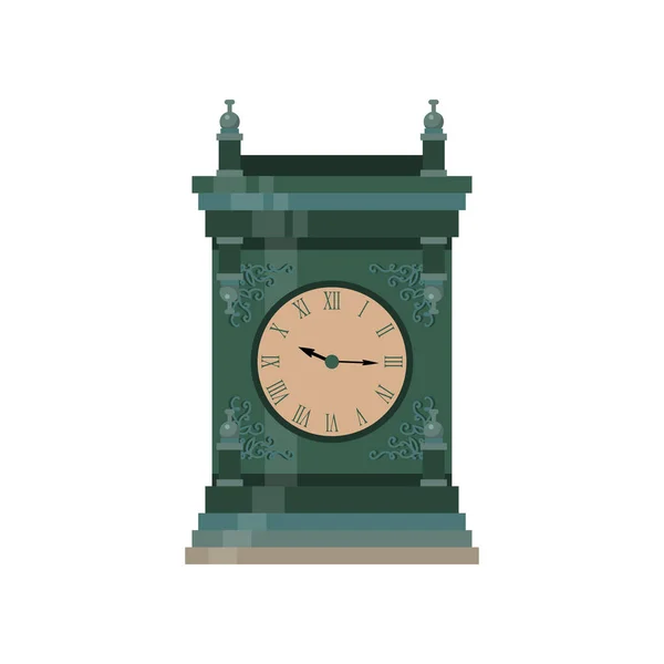 Relojes vintage hechos de madera bellamente concisa forma . — Vector de stock