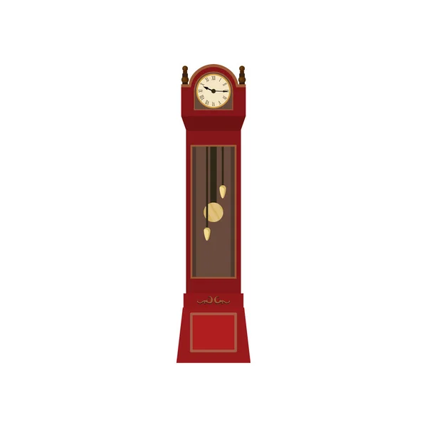 Relojes vintage hechos de madera bellamente concisa forma . — Vector de stock