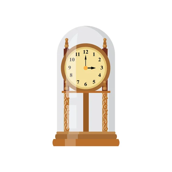Relojes vintage hechos de madera bellamente concisa forma . — Vector de stock