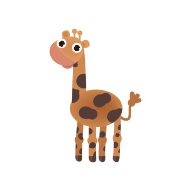 Sevimli çizgi görüntüsü bir hayvan. Komik sevimli hayvan.